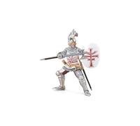 Papo Germanic Knight Figura, Multicolor (39947), Color Gris-Rojo