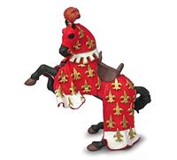 Papo- Red Prince Philip Horse Figura, sólido, Color Rojo - Negro - Oro (39257)
