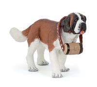 Papo- San Bernardo Figura, Color marrón - Negro - Blanco (2054009.0) | Un famoso perro de rescate alpino | pintado a mano | pieza de colección | idea de regalo original para toda la familia