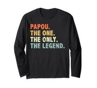 Papou La única Leyenda Divertida del Día del Padre Abuelo Papou Manga Larga