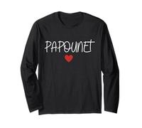 Papounet Cœur Fête des Pères Regalo Papa Aimé Manga Larga
