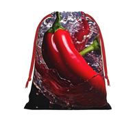 Paprika Water Splashes Print - Bolsas de regalo de varios tamaños, bolsas de regalo con cordón para mujeres, Navidad, cumpleaños, reutilizables