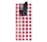 Papstar - 1 x 520 bolsas para cubiertos (20 cm x 8,5 cm), color rojo"Vichy Karo"