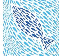 Papstar - 10 x 20 servilletas, 3 pliegues plegables, 33 cm x 33 cm, banco de peces