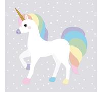 Papstar - 10 x 20 servilletas, 3 pliegues plegables, 33 cm x 33 cm, unicornio