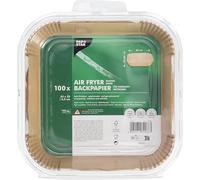 PAPSTAR, 100 papeles de horno de 23 cm x 23 cm x 4,5 cm, color marrón para freidoras de aire caliente