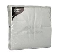 PAPSTAR 100 servilletas, 1 capa, pliegue 1/4, 33 cm x 33 cm, color gris claro, recibirás 12 paquetes de 100 unidades (total 1200 unidades)