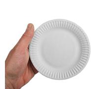 Papstar 11171, 100 platos de cartón 100% fibra fresca, puro, redondo, diámetro 15 cm, blanco