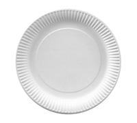 50 Platos, cartón biodegradable gama Pure redondo Ø 26 cm blanco extra resistente