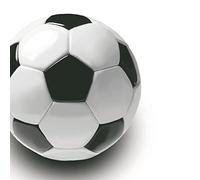 Papstar 11380 50 Servilletas, 3 capas, pliegue 1/4, 33 cm x 33 cm, diseño de fútbol, color blanco y negro