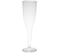 Papstar 12194, 10 Vasos con Pie Para Cava, Ps 0,1 Liter, Diámetro 5,1 cm, Altura 17 cm, Transparente, 1-Sola Pieza