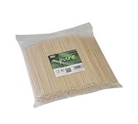 PAPSTAR 12667 - Pinchos de Madera (1000 Unidades, 20 cm, diámetro de 3 mm, Pinchos de Madera Natural, Punta por un Lado, Lado Plano para agarrar, para Fiestas/barbacoas, embalados en Bolsa de