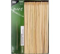 PAPSTAR 16658 - Pinchos de Madera (1000 Unidades, 20 cm, diámetro de 0,3 cm, Madera Natural de bambú, Punta por un Lado, Lado Plano para agarrar, para Fiestas/barbacoas, en Caja de cartón, #16658)