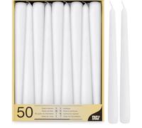 Papstar 17966 50 - Velas (diámetro 2,2 x 25 cm), Blanco, paquete de 50