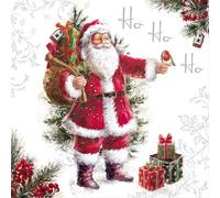 PAPSTAR 300 servilletas, 3 capas, pliegue 1/4, 33 cm x 33 cm HoHoHoHoHoHoHo.