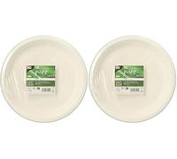 PAPSTAR 50 platos de caña de azúcar pure sin dividir, diámetro de 26 cm, 2 cm, color blanco (Paquete de 2)