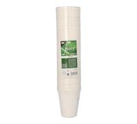 PAPSTAR 50 vasos de caña de azúcar pura, 0,3 l, diámetro de 9 cm, 10 cm, color blanco