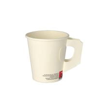 PAPSTAR 500 vasos de papel para bebidas calientes con asa, 0,18 l, color blanco