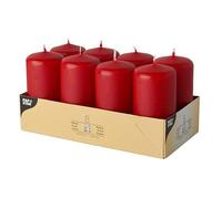 PAPSTAR Velas, parafina, rojo, 50 mm · 100 mm (paquete de 8), 20,2 x 10,3 x 10 cm (el embalaje del artículo puede variar ligeramente)