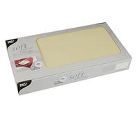 Papstar 82326 mantel desechable - Mantel de papel (Plaza, Polipropileno, Crema de color, Monótono)