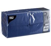 Papstar 84576 - Juego de 250 servilletas (Pliegue 1/8, 33 x 33 cm, 3 Capas), Color Azul Oscuro