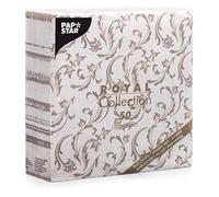 PAPSTAR 85004 Royal Collection - Juego de 50 servilletas (Pliegue 1/4, 40 x 40 cm), Color marrón