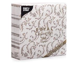PAPSTAR 85004 Royal Collection - Juego de 50 servilletas (Pliegue 1/4, 40 x 40 cm), Color marrón