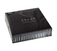 Papstar 86382, 50 servilletas de 2 capas, pliegue 1/4, 40 cm x 40 cm, color negro