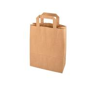 PAPSTAR 86453 50 bolsas de papel de 28 cm x 22 cm x 10 cm con asa de transporte, 400 unidades, color marrón