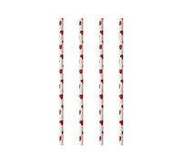 Papstar 87516 - Pajitas de papel ecológico (100 unidades, diámetro de 6 mm, 20 cm), diseño de corazón