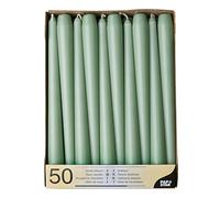 PAPSTAR 50 velas de candelabro de 2,2 cm de diámetro, 25 cm, color verde jade