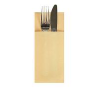 Papstar Airlaid 87908 - Bolsas para cubiertos (pliegue 1/8, 40 x 33 cm, 500 unidades), color crema