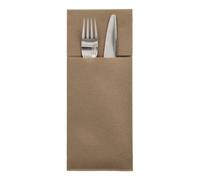 PAPSTAR Airlaid - Bolsas para cubiertos (400 unidades, 48 x 40 cm, pliegue 1/8), color marrón
