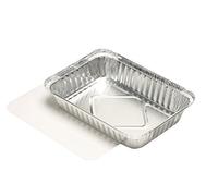 Papstar - Bandejas de Aluminio, Aluminio, Plata, 10.50 x 15.70 x 22.20 cm