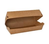 Papstar - Caja para sándwich de cartón de fibras virgenes, 7,5 x 10,7 x 22 cm, color marrón