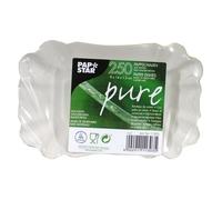 Papstar Desechable Bandejas de Cartón de Serie Pure Anguloso Blanco 9 X 14CM 250