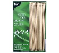 Papstar Pinchos de Comida con Dedos torneados, Bambú, marrón, 15 cm