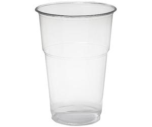Papstar GmbH 16175 70 - Vaso de plástico (0,4 l, diámetro 9,5-13,2 cm, Transparente con Borde de Espuma)