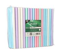 200 pajitas de té de burbujas, papel de 12 mm de diámetro, 20 cm, colores pastel surtidos