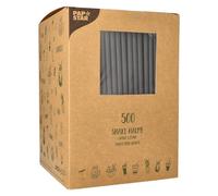 Papstar Papier-Trinkhalm Pure, 250 mm, Schwarz aus Papier, Länge: 250 mm, Durchmesser: 8 mm, nachhaltig - 1 Stück (89092) Marca