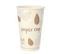 Papstar Papp-Trinkbecher Pure Zero, 0,4 l, Beige/Braun aus Pappe, ohne Beschichtung, biologisch abbaubar, MAX, 1 Stück (88236) Marca