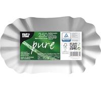PAPSTAR Pappe 11273 Pure - Moldes ovalados para repostería (10,5 x 17,5 x 3 cm, 250 Unidades), Color Blanco