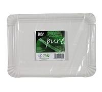 Papstar Plato Desechable De Cartón Blanco Rectangular 165 x 230 mm 100 Unidades