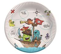 PAPSTAR Platos de cartón redondos, 23 cm de diámetro, 88581 Pirate Crew, 10 unidades