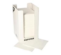 PAPSTAR PUNTO 87361 - Servilletas (100 unidades, 2 capas, pliegue 1/4, 20 x 20 cm, en caja dispensadora), color blanco