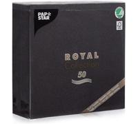 PAPSTAR servilletas, Forro Pol, Negro, 40 x 40 Centimeters, 50