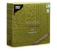 PAPSTAR servilletas, Tissue, Verde Oliva, 7.8 x 20 x 20 cm, 50
