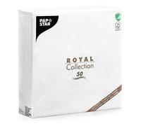 Papstar, Royal Collection - Juego de 50 servilletas Pliegue 1/4 de 48 cm x 48 cm Blanco, # 11577