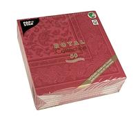Papstar Servilletas Royal 1/4-Falz 40 x 40 cm Burdeos Ornaments, 50 unidades
