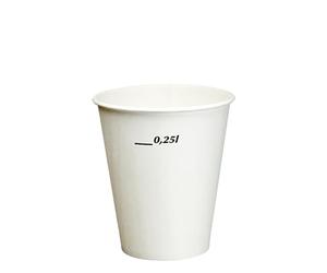 Papstar vajilla desechable vaso con marca de 0, 25l 2000St 14772